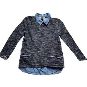 Ann Taylor Layered Tweed Top